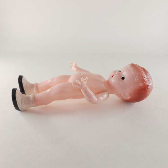 Vintage KNICKERBOCKER Boy BABY DOLL Plastic Jointed Arms 6" - Picture 3 of 5